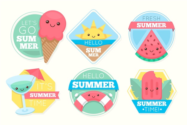 Free vector summer label pack