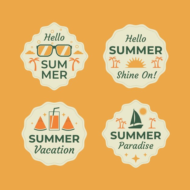 Summer labels collection concept