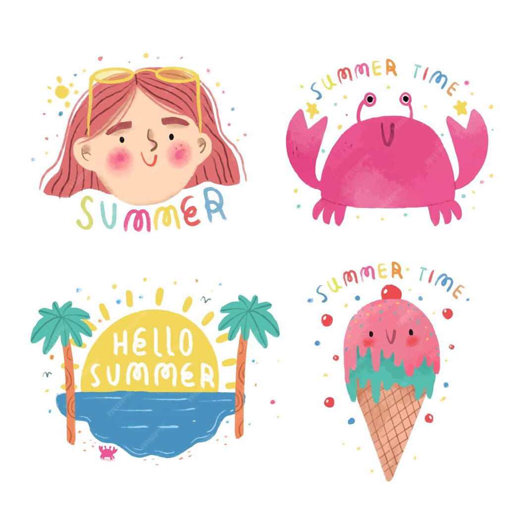 Free Vector | Summer labels collection concept