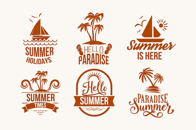 Free vector summer labels collection