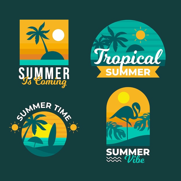 Summer labels concept