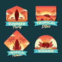 Free vector summer labels concept