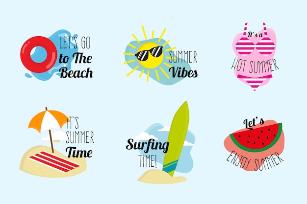 Free vector summer labels pack