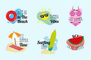 Free vector summer labels pack