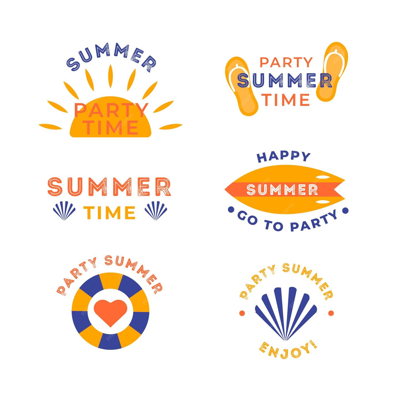 Free Vector | Summer labels pack