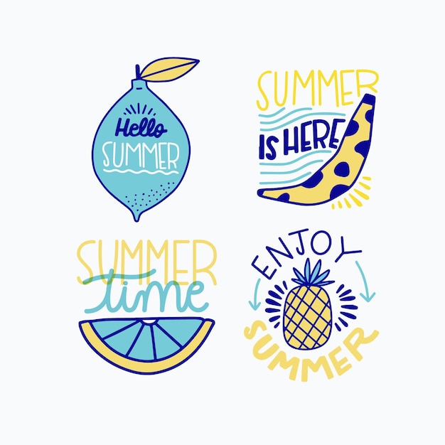 Free vector summer labels set