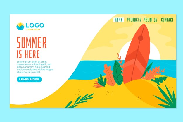 summer landing page concept