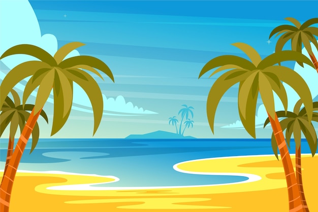 Free vector summer landscape background for zoom