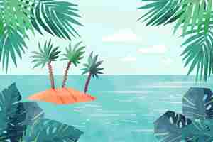 Free vector summer landscape - background for zoom