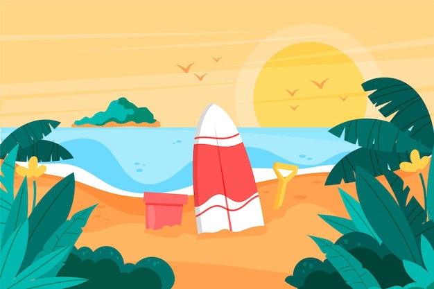 Free vector summer landscape - background for zoom