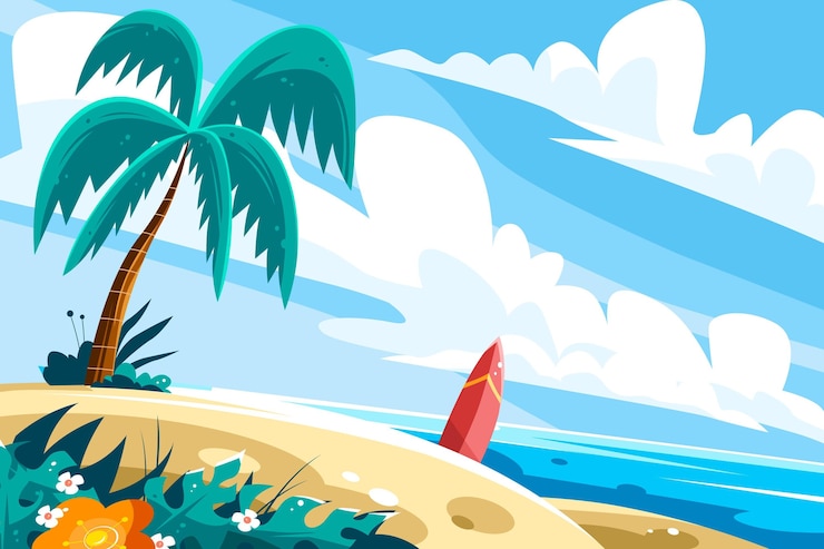 無料Vector ズームの夏の風景の背景