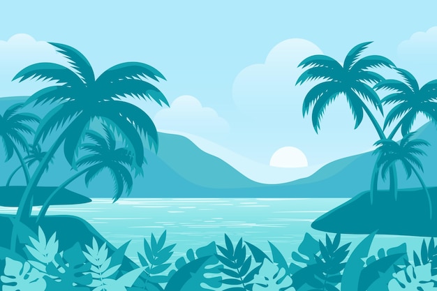 Free vector summer landscape - background for zoom