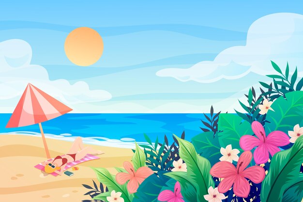 Summer landscape - background for zoom