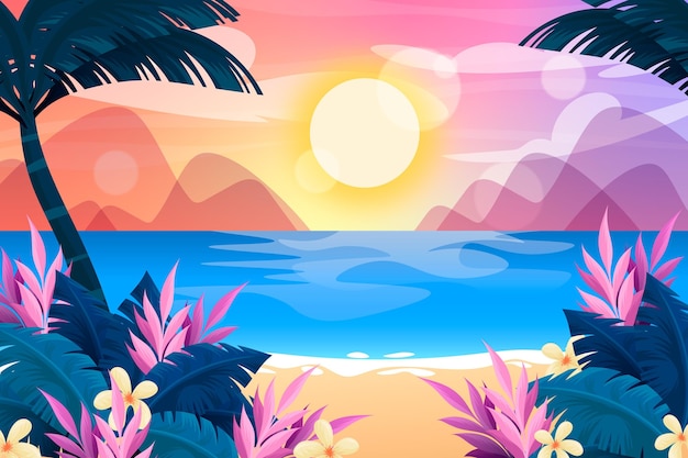 Summer landscape background for zoom