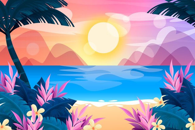 Summer landscape background for zoom