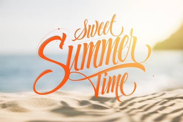 Free vector summer lettering background concept