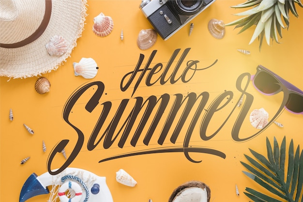 Summer lettering background concept