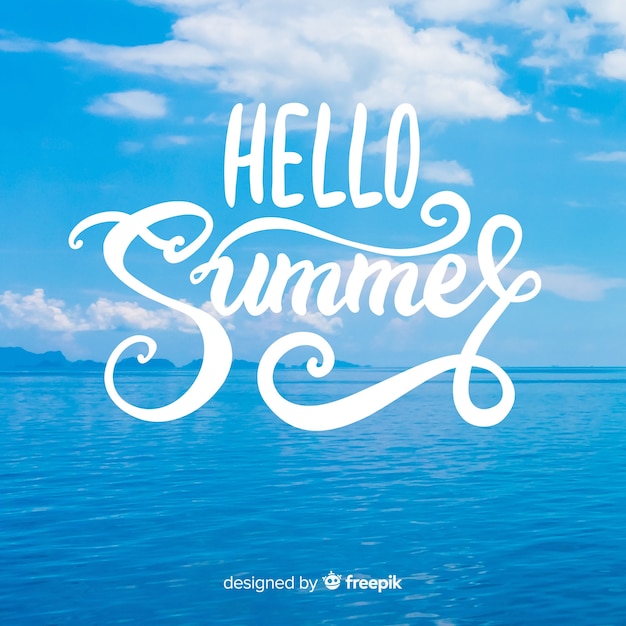 Free vector summer lettering background