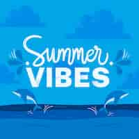 Free vector summer lettering concept