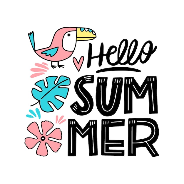 Free vector summer lettering concept