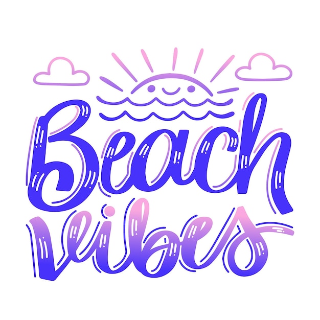 Free vector summer lettering concept