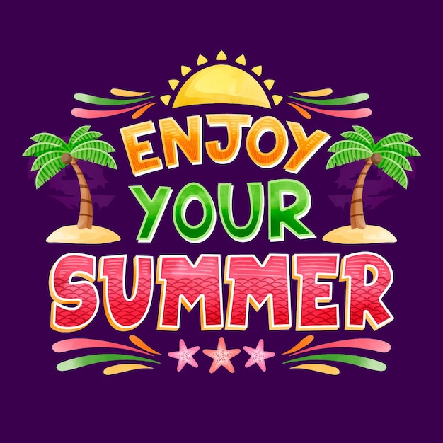 Free vector summer lettering concept