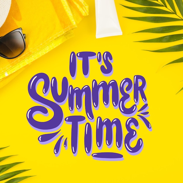 Summer lettering positive message