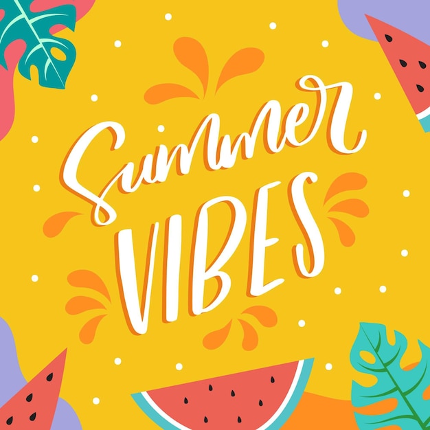 Free vector summer lettering style