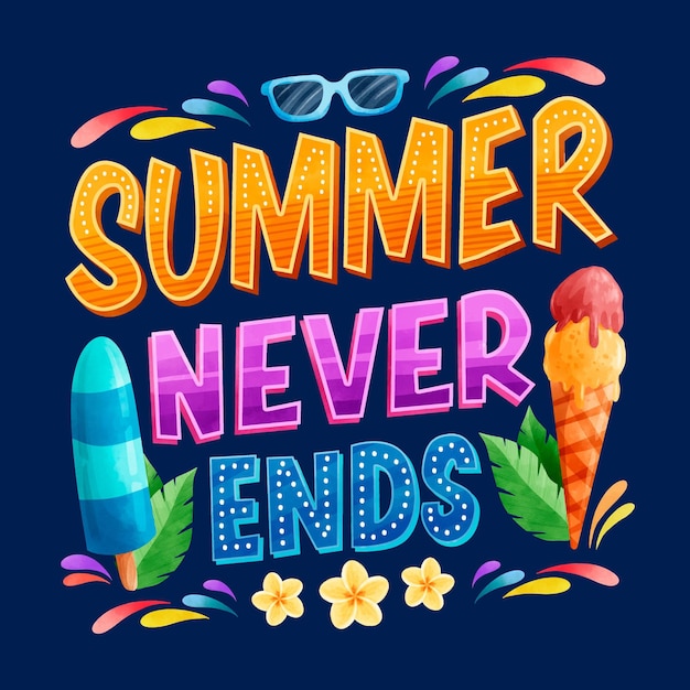 Free vector summer lettering theme