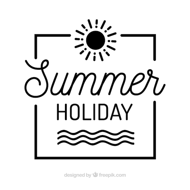 Free vector summer lettering with black ink