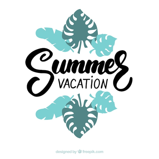 Summer lettering with black ink