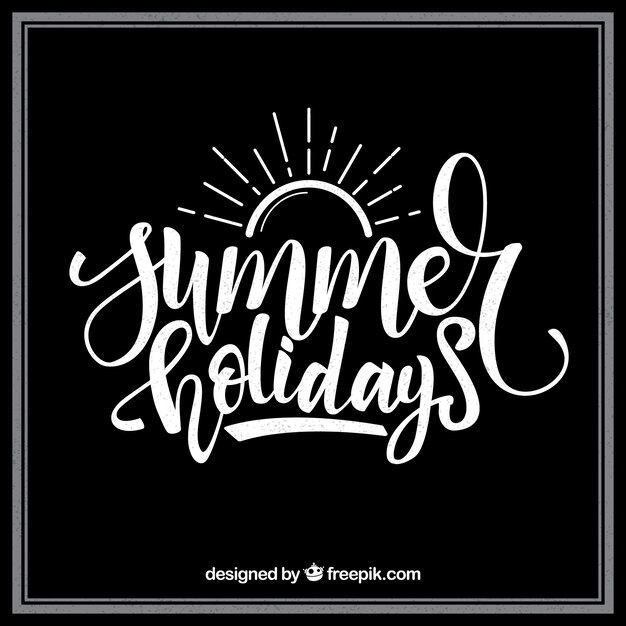 Summer lettering with black ink