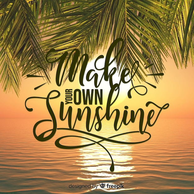 Summer lettering with photo