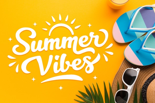 Summer lettering with photo