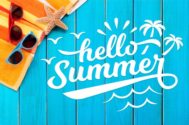 Summer lettering with photo