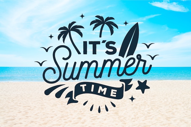 Summer lettering with photo