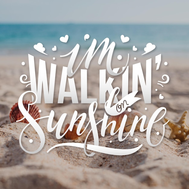 Summer lettering with photo