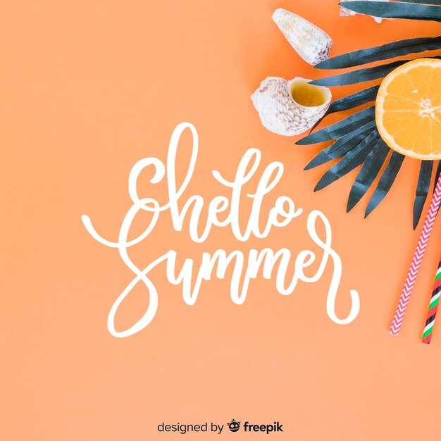 Summer lettering with photo