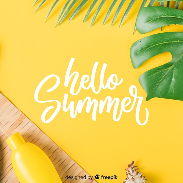 Summer lettering with photo