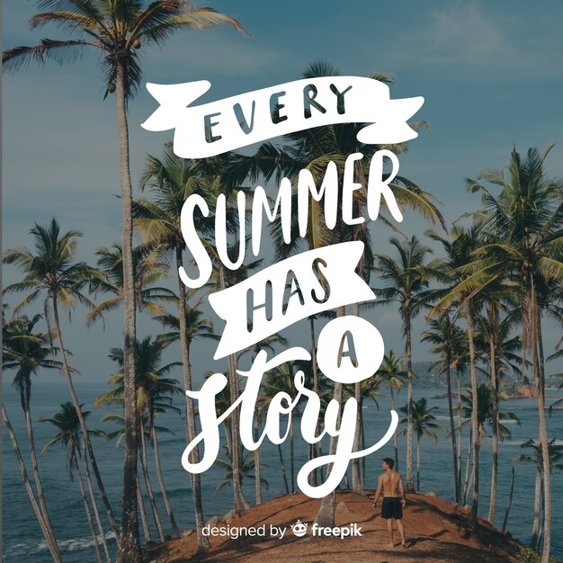 Summer lettering with photo