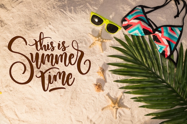 Summer lettering with picture