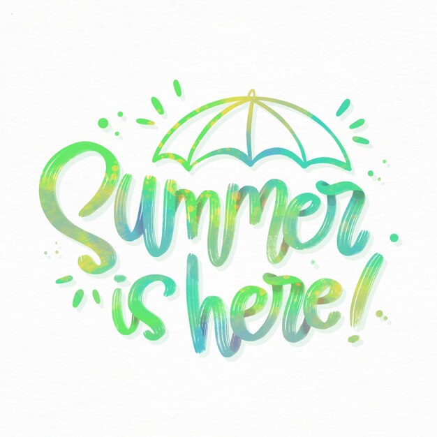 Summer lettering with umbrella