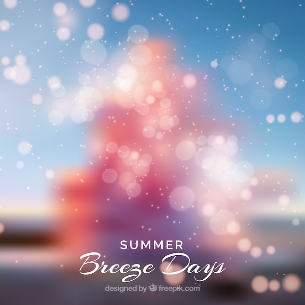 Free vector summer lights blurred background