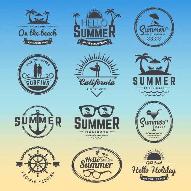 Summer logos collection