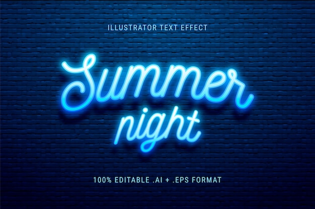 Summer night text effect