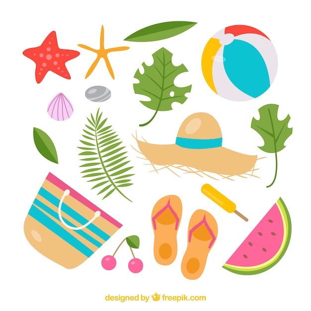 Free vector summer object collection