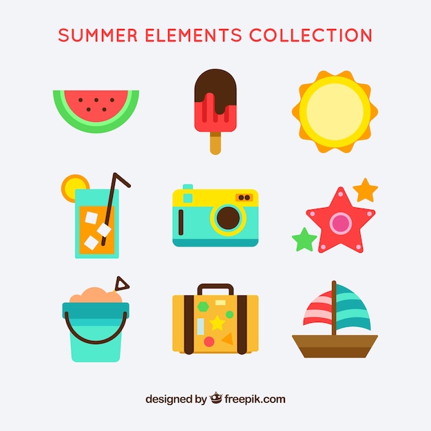 Free vector summer object pack