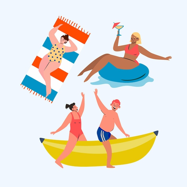 Free vector summer outdoor activities collection