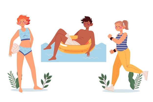 Free vector summer outdoor activities illustration