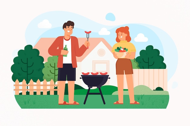 Free vector summer outdoor activities